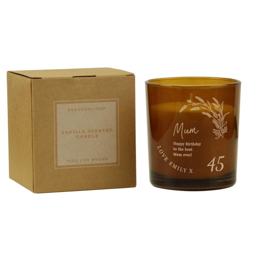 Personalised Birthday Amber Glass Jar Candle Extra Image 1